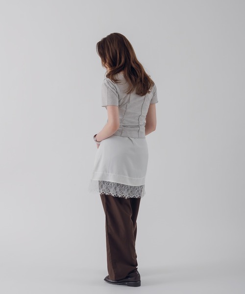MUHET(ミュエータ)の「outseam side button cardigan / サイドボタンカーディガン(カーディガン/ボレロ・レディース・オートミール/ピンク/ネイビー・FREE)」の7枚目の写真