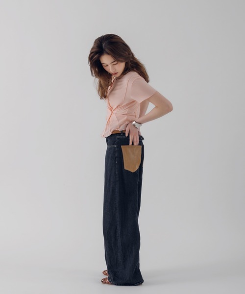 MUHET(ミュエータ)の「outseam side button cardigan / サイドボタンカーディガン(カーディガン/ボレロ・レディース・オートミール/ピンク/ネイビー・FREE)」の15枚目の写真