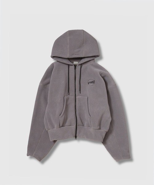 HOLIDAY(ホリデイ)の「CLASSIC FLEECE ZIP-UP HOODIE クラシックフリースジップアップフーディー(パーカー・レディース・グレー/ブラック・ONE SIZE)」の1枚目の写真