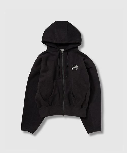 HOLIDAY(ホリデイ)の「CLASSIC FLEECE ZIP-UP HOODIE クラシックフリースジップアップフーディー(パーカー・レディース・グレー/ブラック・ONE SIZE)」の2枚目の写真