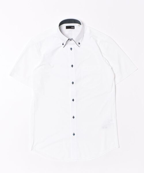 TAKA-Q(タカキュー)の「ワイシャツ メンズ ストレッチ 吸水速乾 ノンアイロン ボタンダウン 半袖 ビジネス ドレス NEWスタンダードフィット(ビジネスシャツ・メンズ・ホワイト・S/MEDIUM/LARGE/X-LARGE/3L)」の2枚目の写真
