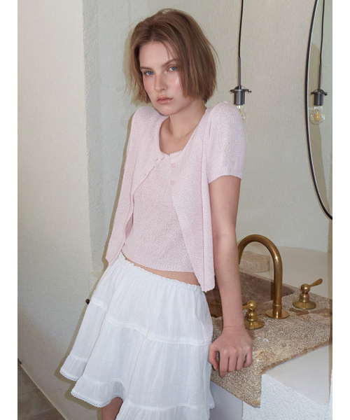 ETMON(エトモン)の「Two Button Cardigan SET, Light Pink(カーディガン/ボレロ・レディース・その他・F)」の2枚目の写真