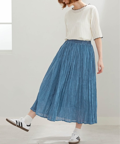 BELLUNA PLUS(ベルーナ)の「<INDIA>デニム調スカート(スカート・レディース・ネイビー/ブルー・MEDIUM/X-LARGE/LARGE)」の12枚目の写真