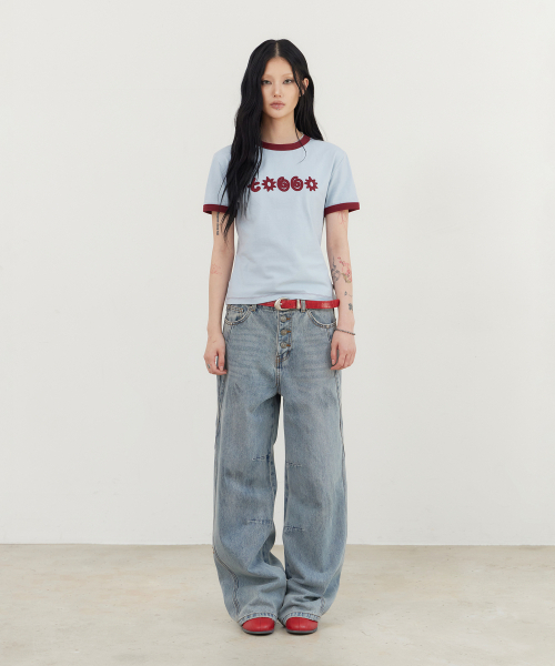 TONY LAWRENCE（トニーローレンス）の「[W]シンボルロゴアプリケリングTシャツライトブルー（Tシャツ/カットソー・レディース・その他・FREE）」の6枚目の写真