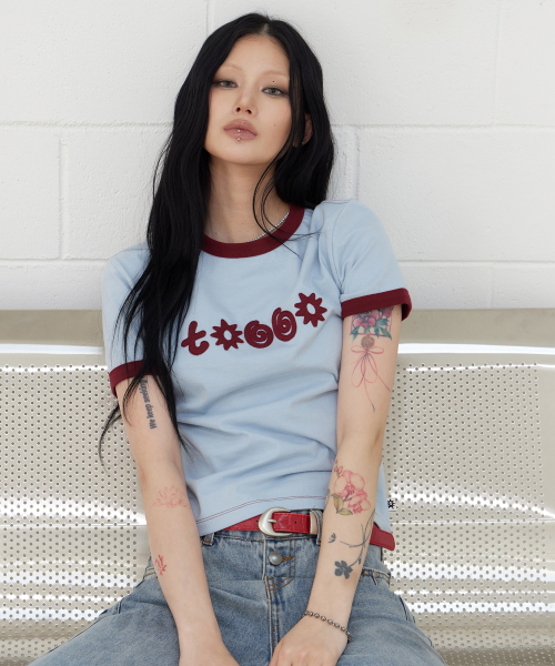TONY LAWRENCE（トニーローレンス）の「[W]シンボルロゴアプリケリングTシャツライトブルー（Tシャツ/カットソー・レディース・その他・FREE）」の2枚目の写真
