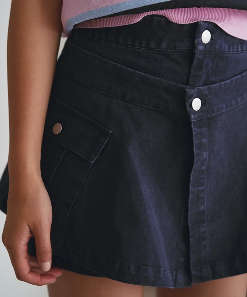 SOEMIN(ソミン)の「Cargo skirt and shorts/ラップスカートショートパンツセット(カーゴパンツ・レディース・ネイビー/ベージュ・FREE)」の12枚目の写真