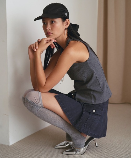 SOEMIN(ソミン)の「Cargo skirt and shorts/ラップスカートショートパンツセット(カーゴパンツ・レディース・ネイビー/ベージュ・FREE)」の15枚目の写真
