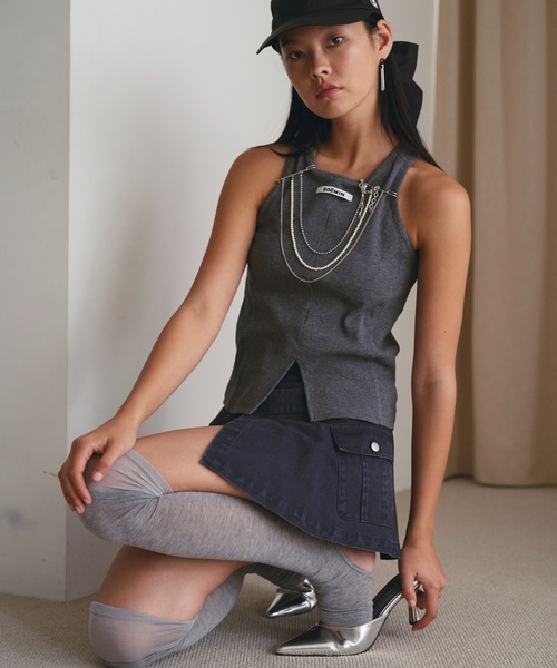SOEMIN(ソミン)の「Cargo skirt and shorts/ラップスカートショートパンツセット(カーゴパンツ・レディース・ネイビー/ベージュ・FREE)」の16枚目の写真