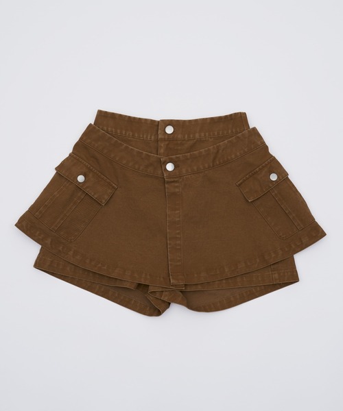 SOEMIN(ソミン)の「Cargo skirt and shorts/ラップスカートショートパンツセット(カーゴパンツ・レディース・ネイビー/ベージュ・FREE)」の22枚目の写真