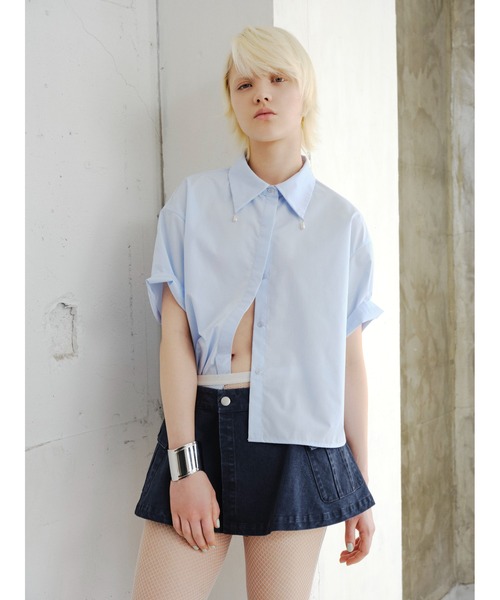 SOEMIN(ソミン)の「Cargo skirt and shorts/ラップスカートショートパンツセット(カーゴパンツ・レディース・ネイビー/ベージュ・FREE)」の10枚目の写真