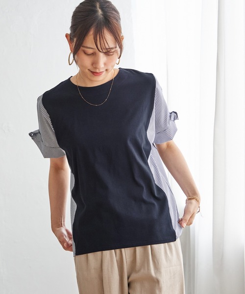 ikka（イッカ）の「【接触冷感】異素材切り替えプルオーバー（Tシャツ/カットソー・レディース・ブラウン系その他/グリーン/ネイビー/オフホワイト・L/M/S）」の20枚目の写真