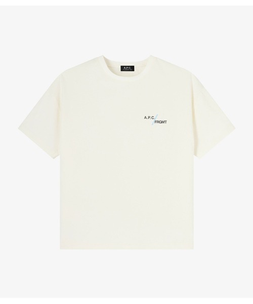 A.P.C.(アーペーセー)の「A.P.C. FRGMT. T-SHIRT FRGMT PRINT 1/LOGO(Tシャツ/カットソー・メンズ・ホワイト/ネイビー・S/XS/XXS/XL/L/M)」の1枚目の写真