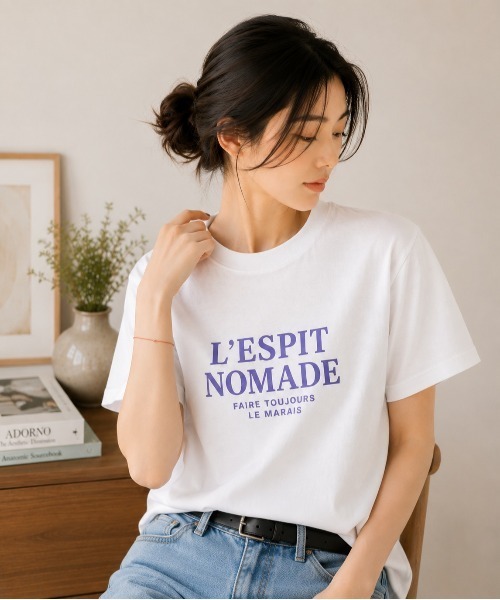 ottilie(オティーリエ)の「【 TRICOMER / トリコメル 】 L'ESPRIT NOMADE / Tシャツ(Tシャツ/カットソー・レディース・ホワイト・FREE)」の1枚目の写真