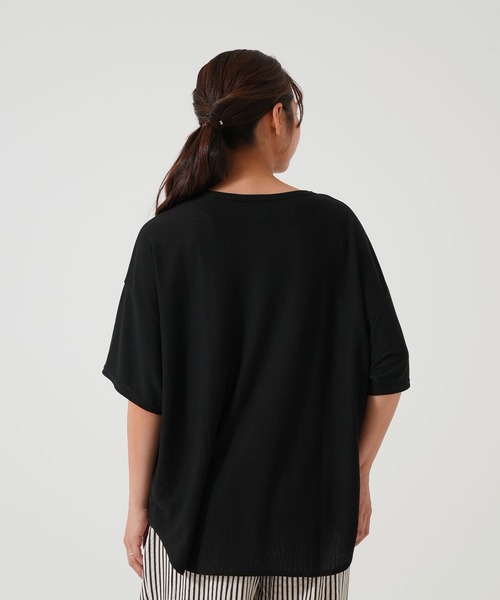 HEART MARKET(ハートマーケット)の「ヘンリーヘムテールチュニック(Tシャツ/カットソー・レディース・ナチュラル/ピンク/ブラック/ブルー/チャコール/ライトパープル・FREE)」の16枚目の写真