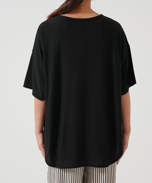 HEART MARKET(ハートマーケット)の「ヘンリーヘムテールチュニック(Tシャツ/カットソー・レディース・ナチュラル/ピンク/ブラック/ブルー/チャコール/ライトパープル・FREE)」の19枚目の写真