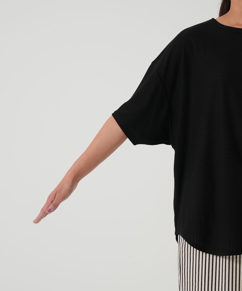 HEART MARKET(ハートマーケット)の「ヘンリーヘムテールチュニック(Tシャツ/カットソー・レディース・ナチュラル/ピンク/ブラック/ブルー/チャコール/ライトパープル・FREE)」の20枚目の写真