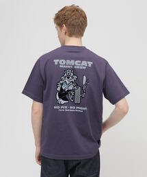 U.S. NAVY TOMCAT FLOCKY T-SHIRT / トムキャット フロッキープリント 半袖Tシャツ / AVIREX / アヴィレックス