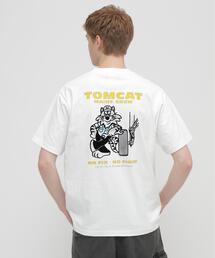 U.S. NAVY TOMCAT FLOCKY T-SHIRT / トムキャット フロッキープリント 半袖Tシャツ / AVIREX / アヴィレックス