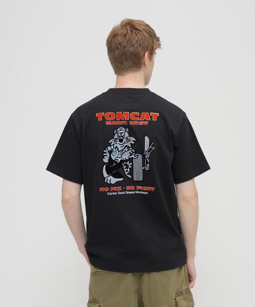 AVIREX(アヴィレックス)の「U.S. NAVY TOMCAT FLOCKY T-SHIRT / トムキャット フロッキープリント 半袖Tシャツ / AVIREX / アヴィレックス(Tシャツ/カットソー・メンズ・ネイビー/ホワイト/ブラック・X-LARGE/XX-LARGE/LARGE/MEDIUM)」の2枚目の写真