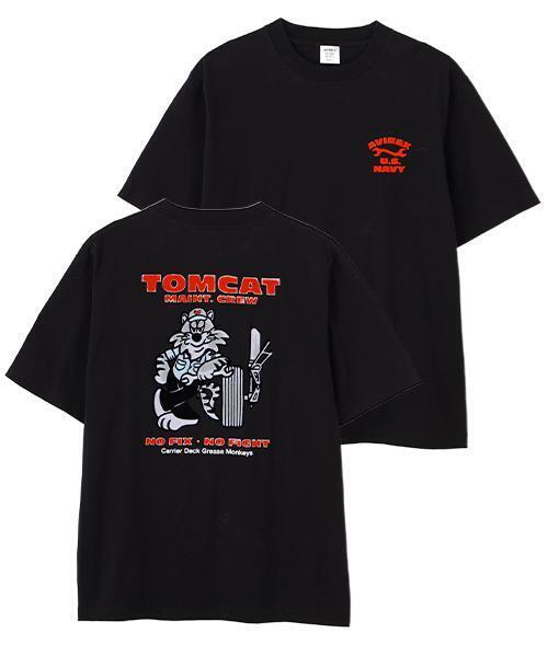 AVIREX(アヴィレックス)の「U.S. NAVY TOMCAT FLOCKY T-SHIRT / トムキャット フロッキープリント 半袖Tシャツ / AVIREX / アヴィレックス(Tシャツ/カットソー・メンズ・ネイビー/ホワイト/ブラック・X-LARGE/XX-LARGE/LARGE/MEDIUM)」の10枚目の写真