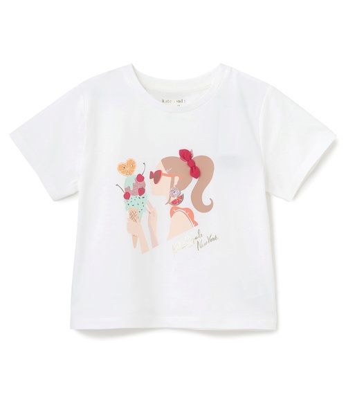 新品　ケイトスペード　トロピカルフォリッジガールTシャツ オレンジアイスクリームTシャツ（Tシャツ/カットソー）｜kate spade