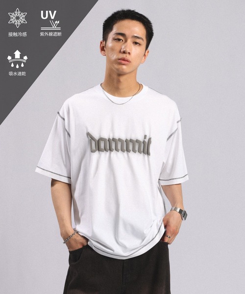 RAGEBLUE(レイジブルー)の「<接触冷感/吸水速乾>発泡プリントTシャツ(Tシャツ/カットソー・メンズ・ブラック/ライトグレー/ホワイト・MEDIUM/LARGE)」の2枚目の写真