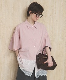 【Kin.】レースドッキングシャツチュニック