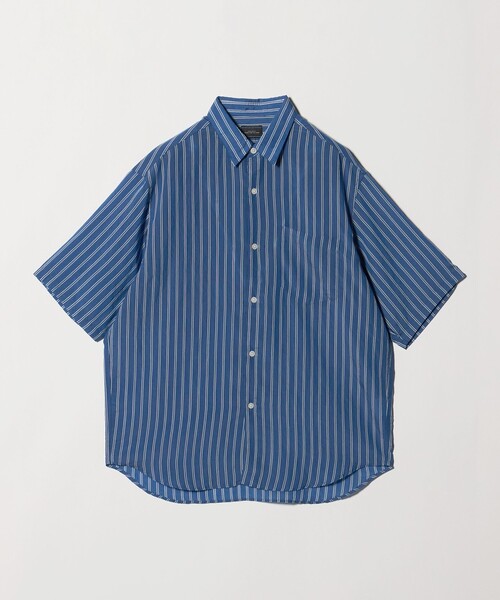 green label relaxing（グリーンレーベルリラクシング）の「フィブリル ストライプ ジャストルーズ 半袖 シャツ（シャツ/ブラウス・メンズ・パープル/ダークグリーン/ロイヤルブルー・M/L/XL/S）」の20枚目の写真