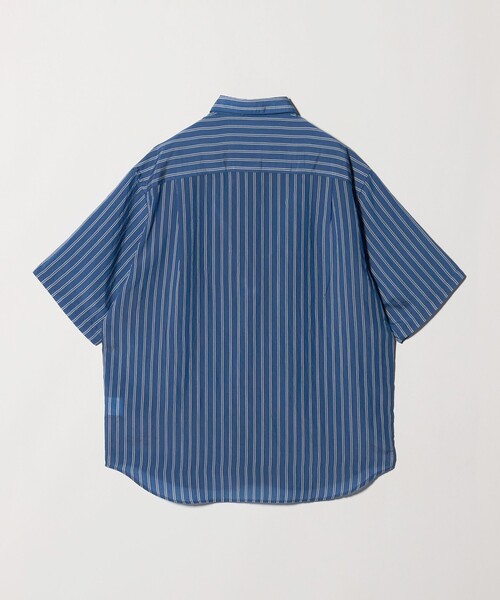 green label relaxing（グリーンレーベルリラクシング）の「フィブリル ストライプ ジャストルーズ 半袖 シャツ（シャツ/ブラウス・メンズ・パープル/ダークグリーン/ロイヤルブルー・M/L/XL/S）」の19枚目の写真