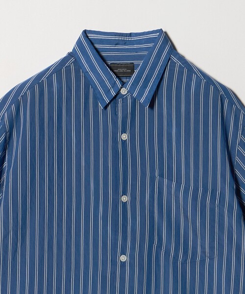 green label relaxing（グリーンレーベルリラクシング）の「フィブリル ストライプ ジャストルーズ 半袖 シャツ（シャツ/ブラウス・メンズ・パープル/ダークグリーン/ロイヤルブルー・M/L/XL/S）」の18枚目の写真