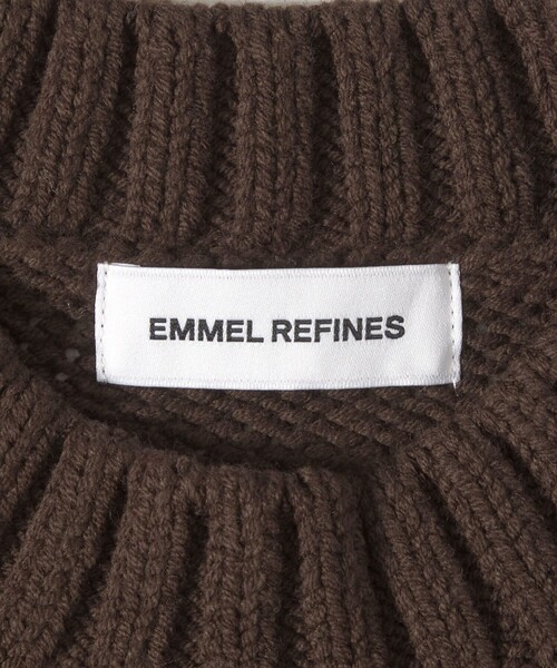 EMMEL REFINES(エメルリファインズ)の「<EMMEL REFINES>EM HW ソデケーブル ショートスリーブ ニット(ニット/セーター・レディース・レッド/ナチュラル/ダークブラウン・FREE)」の8枚目の写真