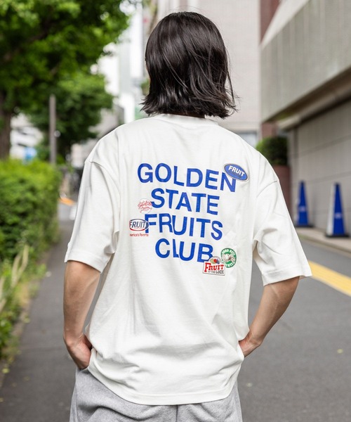 FRUIT OF THE LOOM(フルーツオブザルーム)の「【FRUIT OF THE LOOM / BAYFLOW】バックプリントTシャツ(Tシャツ/カットソー・メンズ・オフホワイト/ブラック/オレンジ・MEDIUM/LARGE)」の2枚目の写真