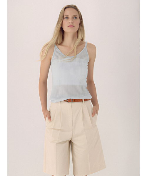 ACUD(アクド)の「Linen Rib Sleeveless Knit _MT.Blue(Tシャツ/カットソー・レディース・ライトブルー・FREE)」の2枚目の写真