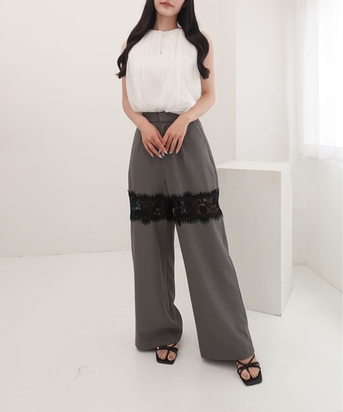 SOELA（ソエラ）の「【INGNI　SOELA】オーガンジーレイヤードトップス／WEB限定（Tシャツ/カットソー・レディース・ブラック/オフホワイト・FREE）」の18枚目の写真