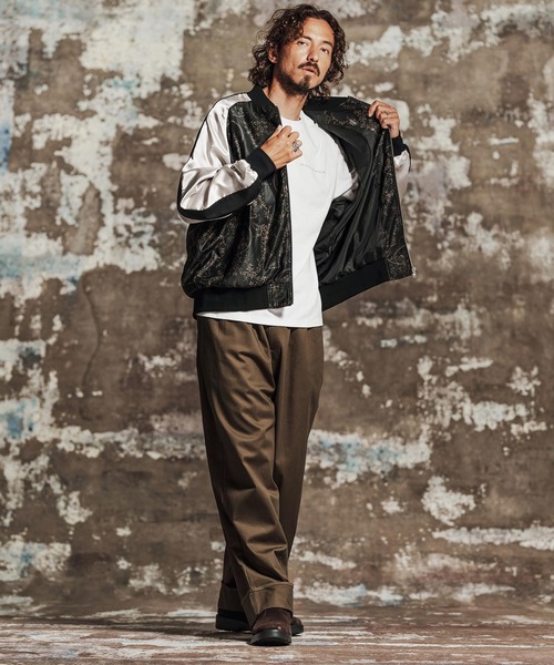 Jih Nunc（ジーヌンク）の「mj11700- フローラルプリントスカジャン(JIH-R1192)（スカジャン・メンズ・パープル/ブラック・L/M/S）」の10枚目の写真