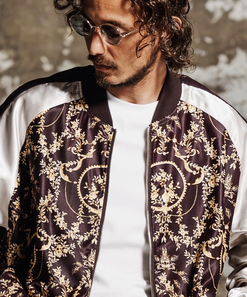 Jih Nunc（ジーヌンク）の「mj11700- フローラルプリントスカジャン(JIH-R1192)（スカジャン・メンズ・パープル/ブラック・L/M/S）」の11枚目の写真