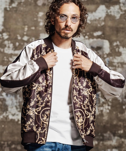Jih Nunc（ジーヌンク）の「mj11700- フローラルプリントスカジャン(JIH-R1192)（スカジャン・メンズ・パープル/ブラック・L/M/S）」の12枚目の写真