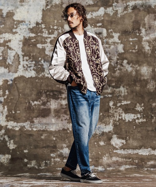 Jih Nunc（ジーヌンク）の「mj11700- フローラルプリントスカジャン(JIH-R1192)（スカジャン・メンズ・パープル/ブラック・L/M/S）」の15枚目の写真