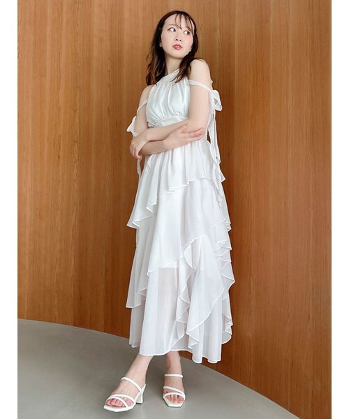 dazzlin(ダズリン)の「アシメフリルリボンシフォンワンピース(ワンピース・レディース・ブラック/ブルー/ピンク・MEDIUM/SMALL)」の13枚目の写真