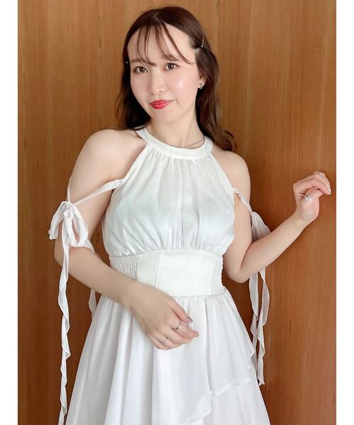 dazzlin(ダズリン)の「アシメフリルリボンシフォンワンピース(ワンピース・レディース・ブラック/ブルー/ピンク・MEDIUM/SMALL)」の16枚目の写真
