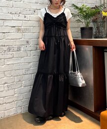 レース切替キャミワンピース