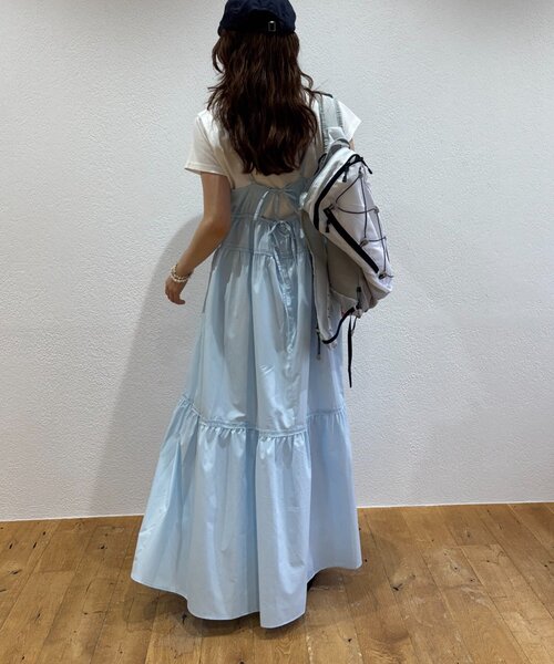 w closet（ダブルクローゼット）の「レース切替キャミワンピース（ワンピース・レディース・オフホワイト/サックスブルー/レッド/ブラック・FREE）」の13枚目の写真