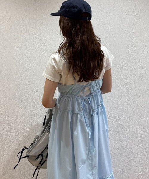 w closet（ダブルクローゼット）の「レース切替キャミワンピース（ワンピース・レディース・オフホワイト/サックスブルー/レッド/ブラック・FREE）」の19枚目の写真