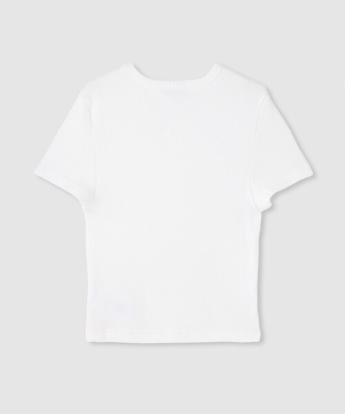 allureville（アルアバイル）の「【SPORTY&RICH(スポーティーアンドリッチ)】LOGO RIBBED BABY TEE（Tシャツ/カットソー・レディース・ホワイト・1）」の2枚目の写真