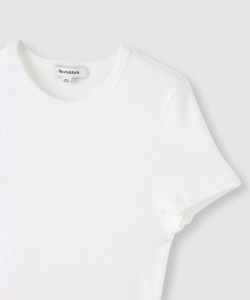 allureville（アルアバイル）の「【SPORTY&RICH(スポーティーアンドリッチ)】LOGO RIBBED BABY TEE（Tシャツ/カットソー・レディース・ホワイト・1）」の3枚目の写真