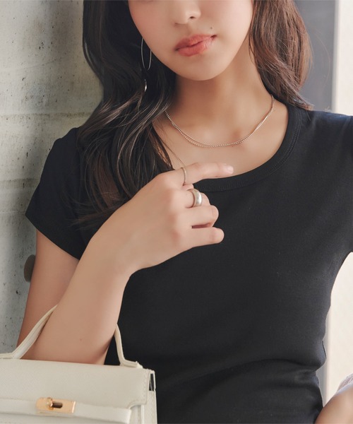 KOBE LETTUCE(コウベレタス)の「UネックフィットTシャツ(Tシャツ/カットソー・レディース・ブラック/オフホワイト/グレー/ブルー・M)」の8枚目の写真