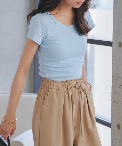 KOBE LETTUCE(コウベレタス)の「UネックフィットTシャツ(Tシャツ/カットソー・レディース・ブラック/オフホワイト/グレー/ブルー・M)」の10枚目の写真