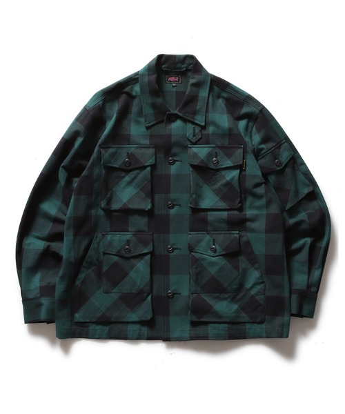 ROTAR(ローター)の「Buffalo Check Shirt Jacket(ミリタリージャケット・メンズ・グリーン/チャコールグレー/レッド・X-LARGE/LARGE/MEDIUM)」の3枚目の写真