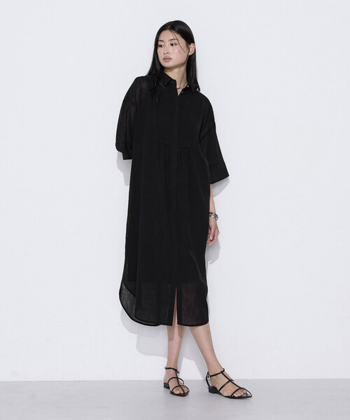COMME CA（コムサ）の「〔 TALLサイズ 〕 【セットアップ対応】トリアセクールスラブ シャツワンピース（ワンピース・レディース・キナリ・15号）」の8枚目の写真
