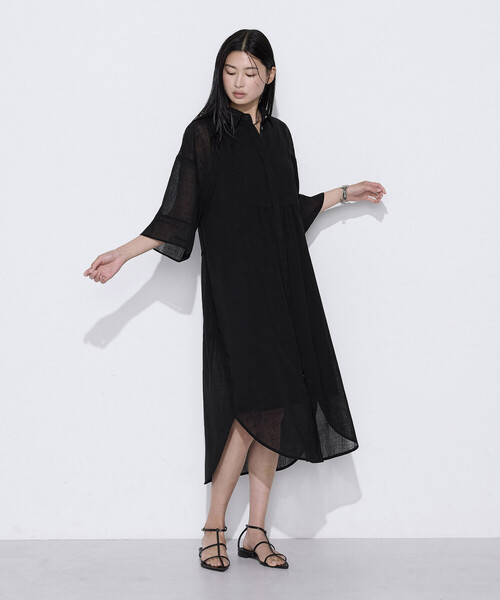 COMME CA（コムサ）の「〔 TALLサイズ 〕 【セットアップ対応】トリアセクールスラブ シャツワンピース（ワンピース・レディース・キナリ・15号）」の9枚目の写真